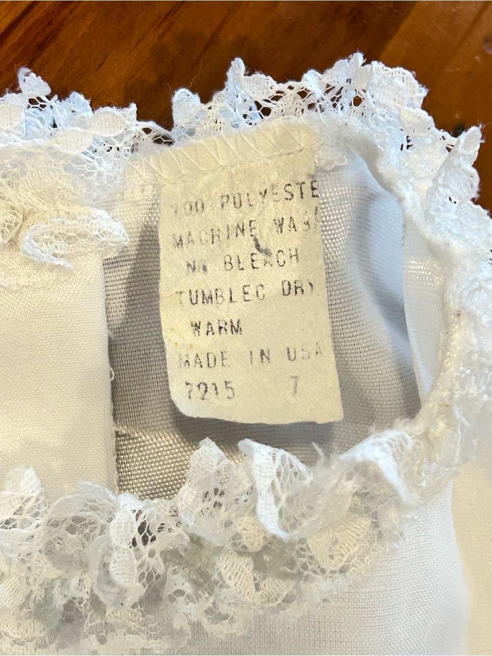 Sz7 Vintage White Ruffled Lace Party Dress - Picture 13 of 14